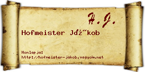 Hofmeister Jákob névjegykártya